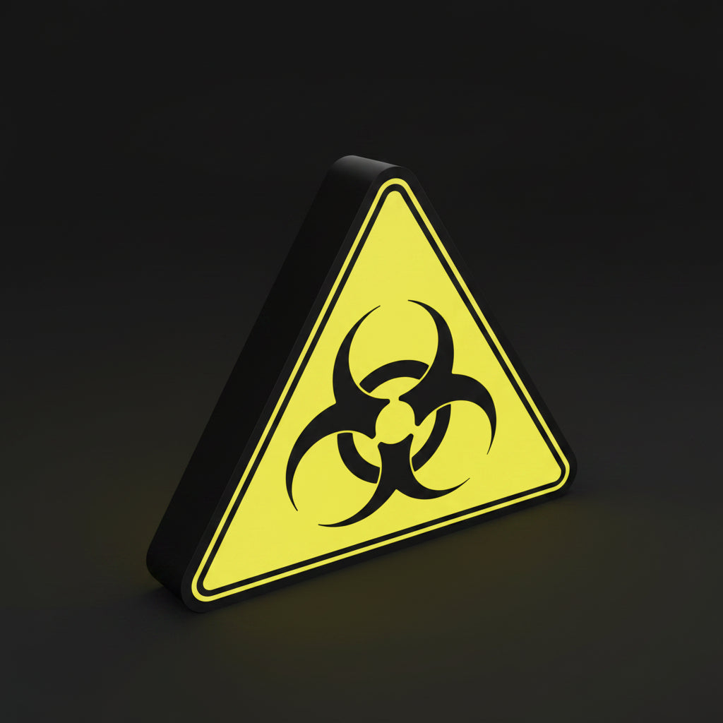 Biohazard LED Sign — 3D Printed Glowing Hazard Symbol