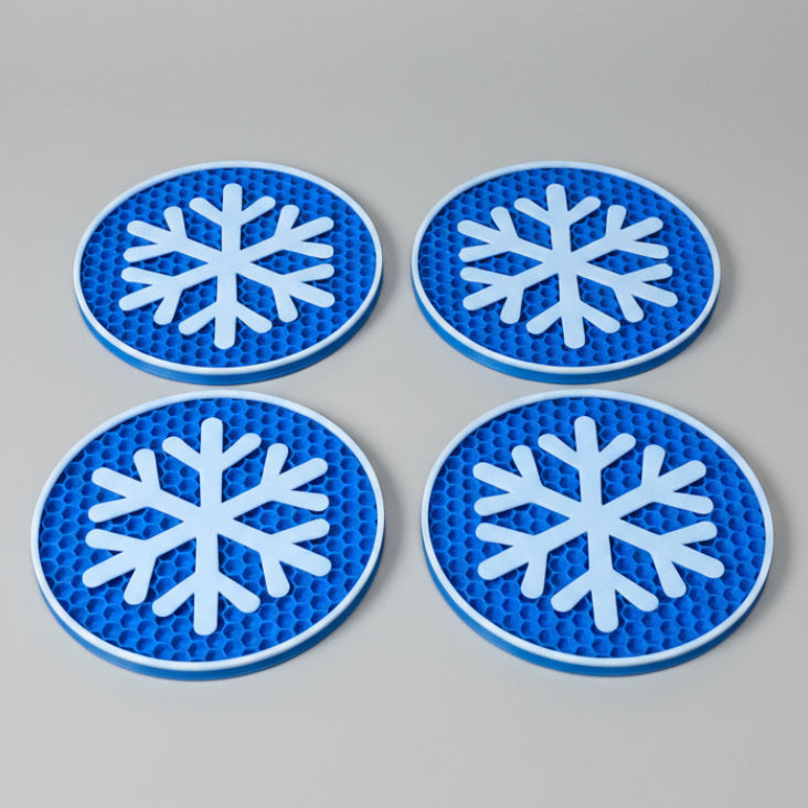 Snowflake Coaster Set — 3D Printed Drinkware with Holder