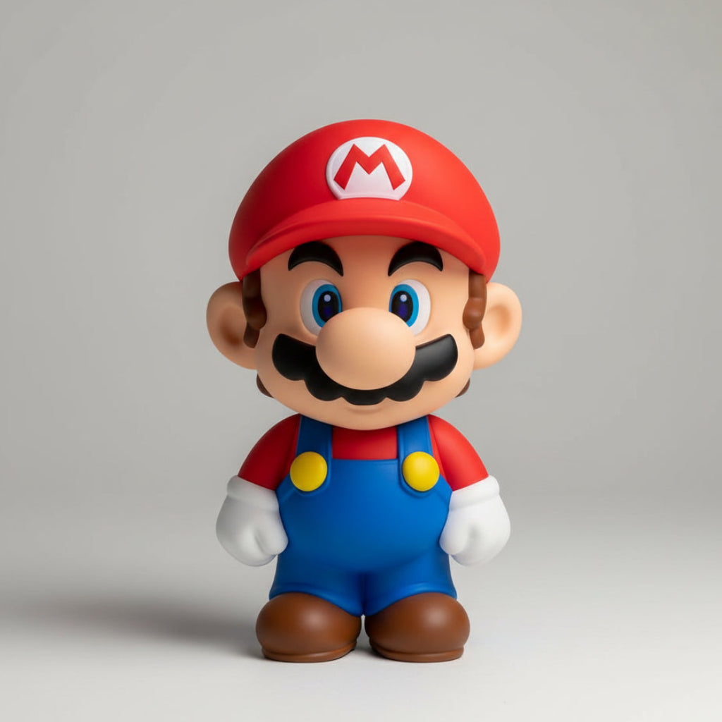 Chibi like mario display figure on a grey background