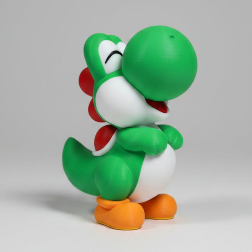 Yoshi figure on a grey background